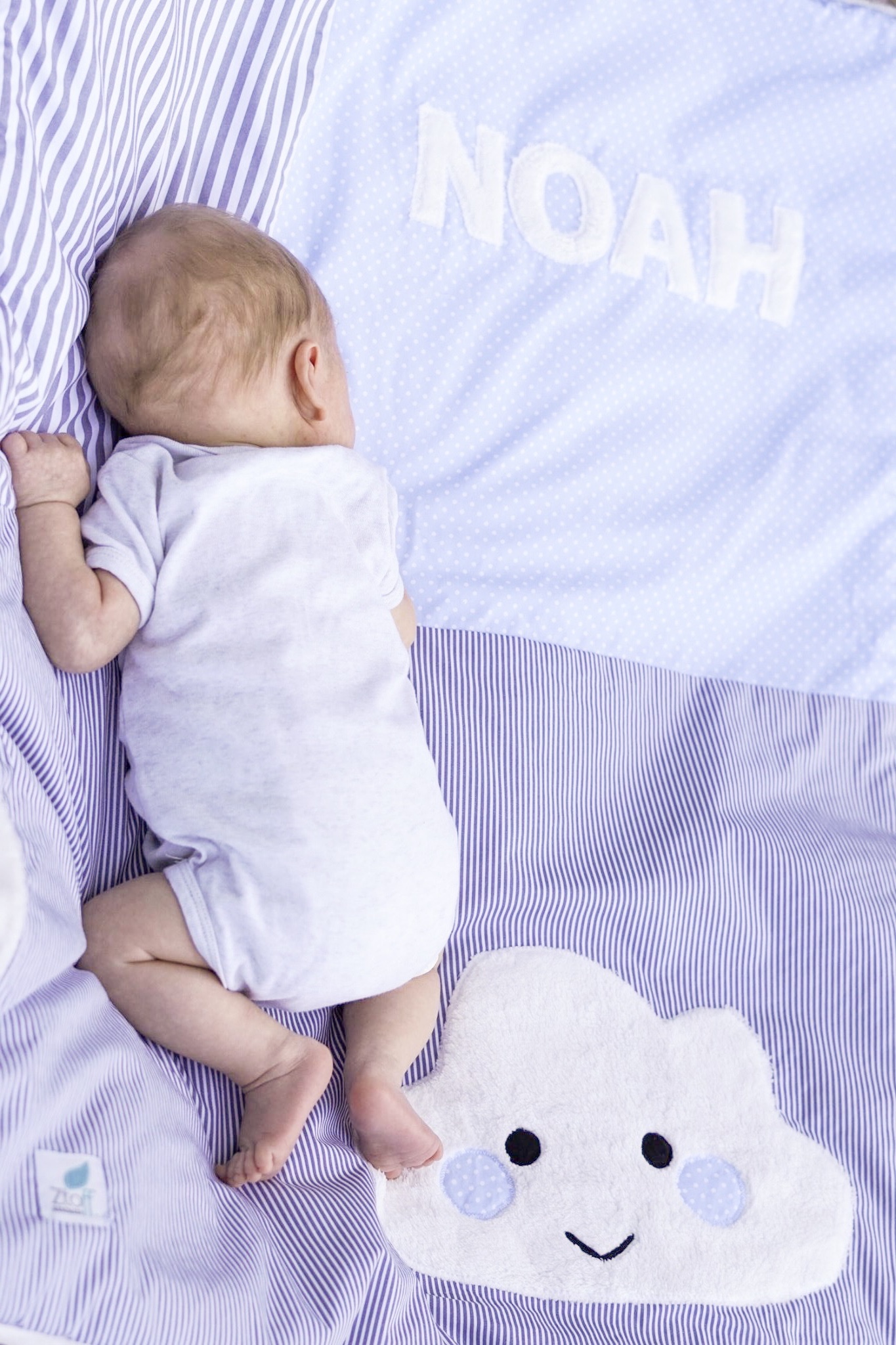 Babys persönliches für Namen- Geschenk mit Babydecke Ztoff